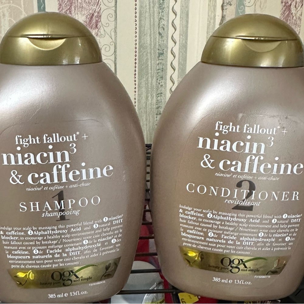OGX Niacin & Caffeine Fight Fallout Shampoo -& Conditioner